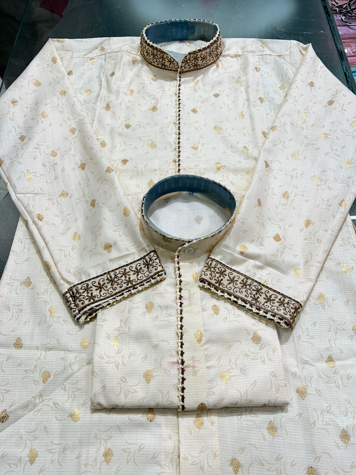 Kids Kurta Saya With Aq pattern and Double Makkhi