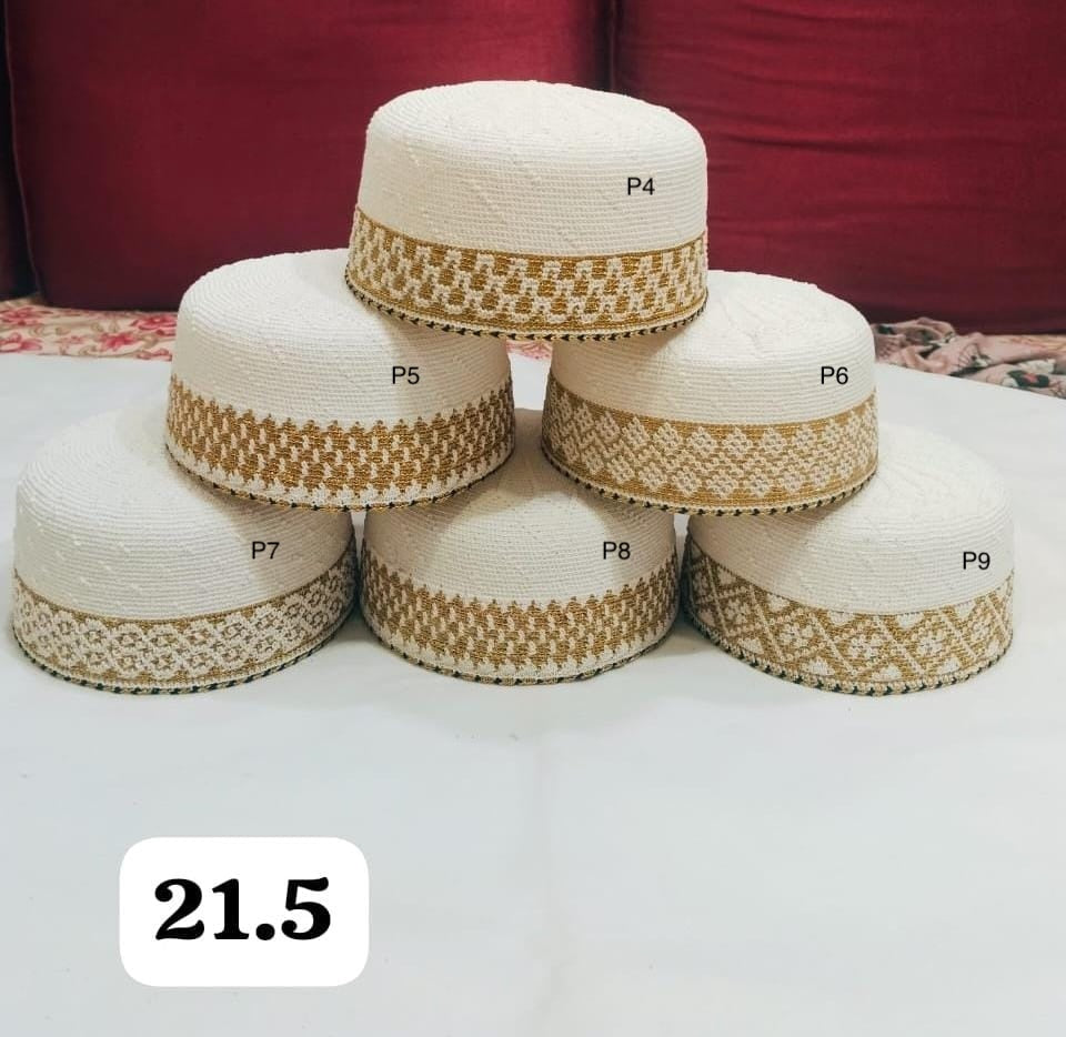 White Topi - Size 21.5