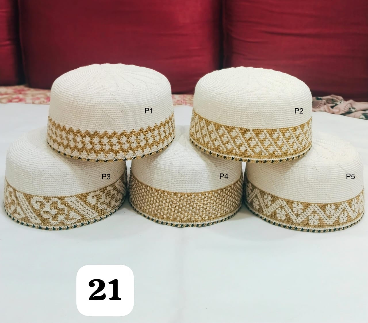 White Topi - Size 21
