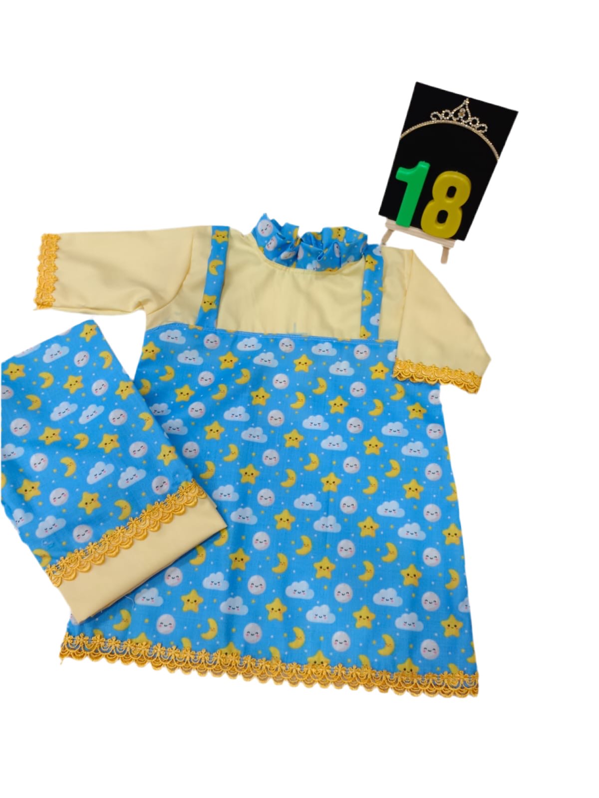 Blue and yellow Kids Jhabla