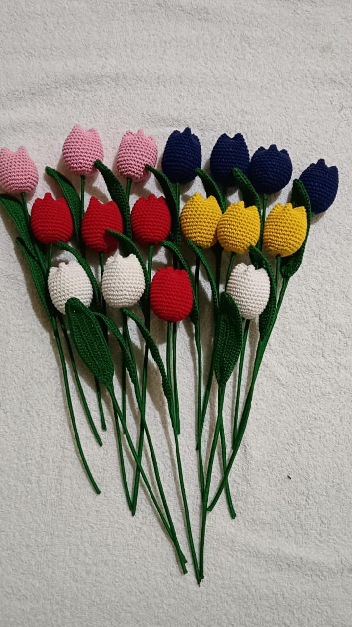 Crochet Long Stemmed Tulips