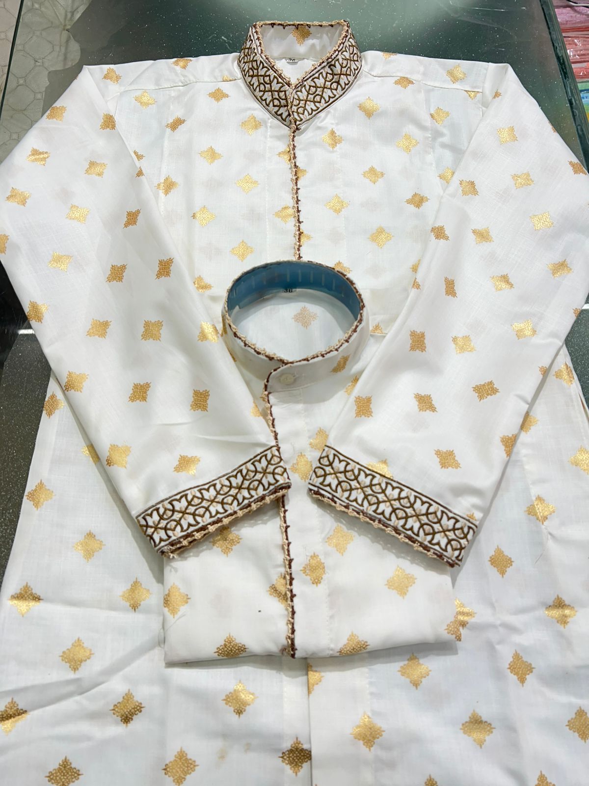 Kids Kurta Saya With Aq pattern and Double Makkhi