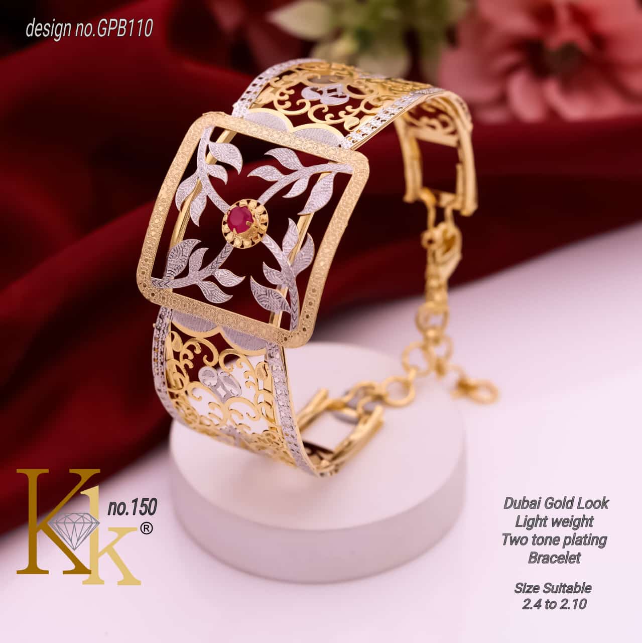 Turkish Gold look Kada and ring