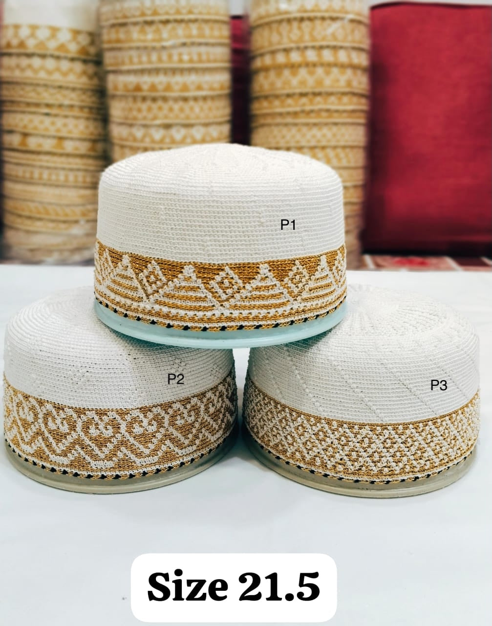 White Topi - Size 21.5